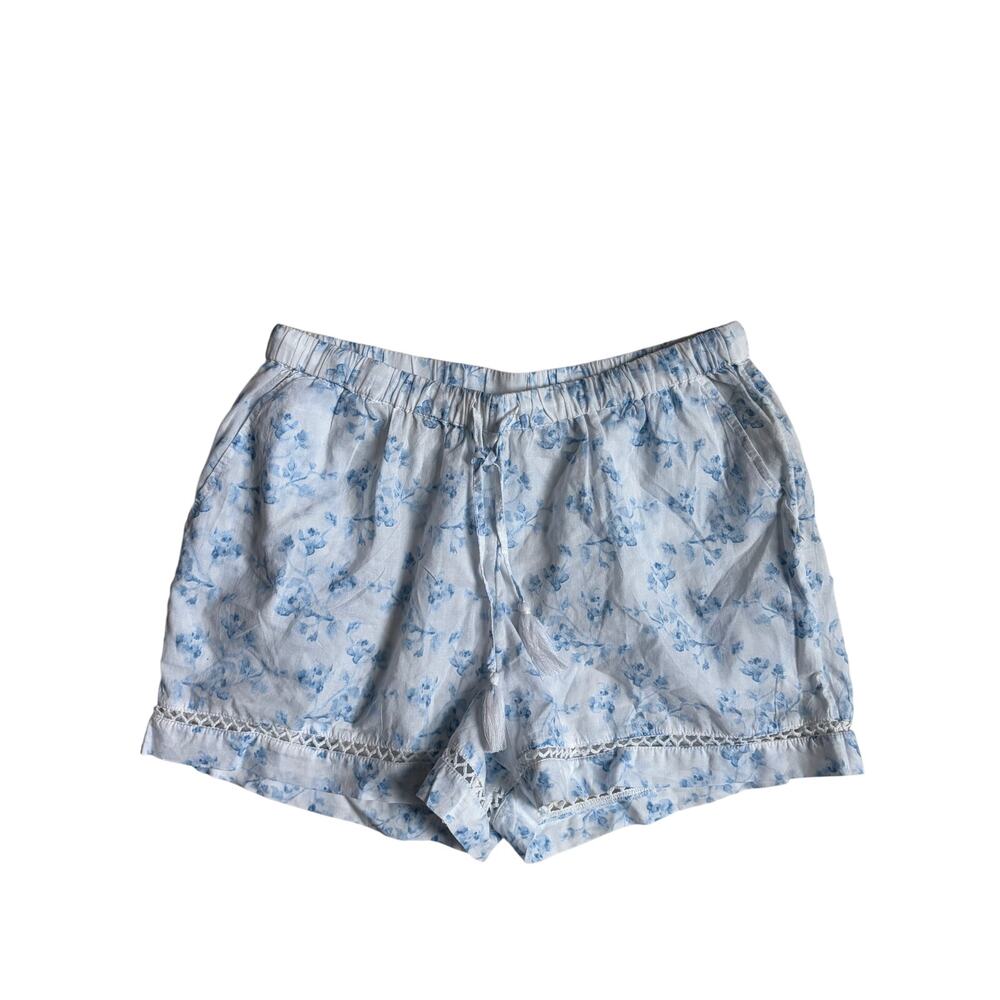NWT Caroline Constas New York Floral Pajama Shorts (Blue & White) - Small